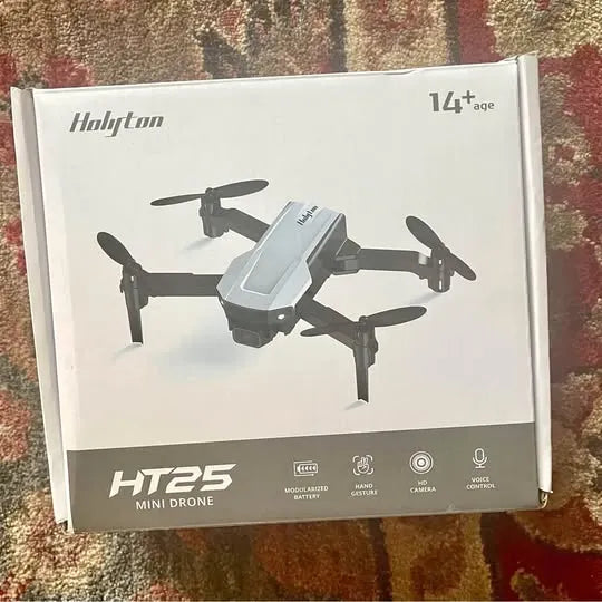 HT25 mini drone in retail box, quadcopter with four propellers