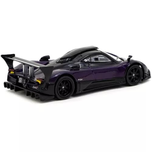 Tarmac Works 1/64 diecast model car, purple Pagani Zonda R with rear wing