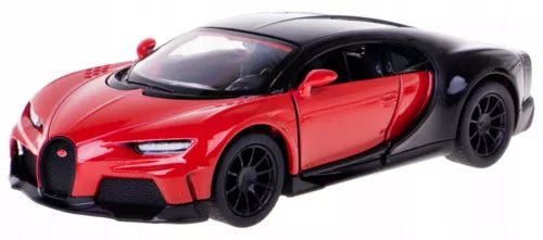 Red Bugatti Chiron Supersport diecast model car, 1:36 scale, black wheels