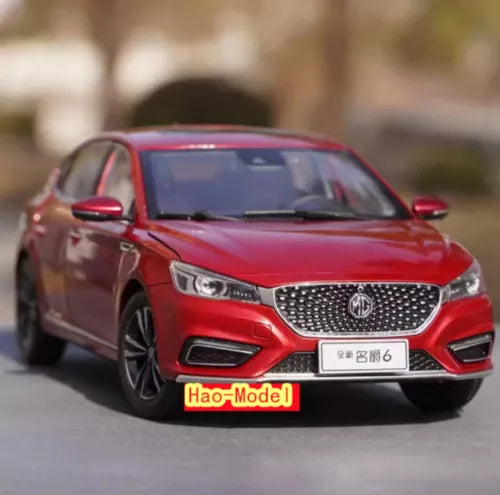 1:18 MG6 alloy diecast model car, red, front view with detailed grille and headlights