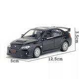 Black 1:36 alloy diecast model car, front 3/4 view, 12.5cm length