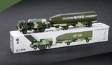 Camouflage missile launcher diecast model with green DF-5B tanker on white base