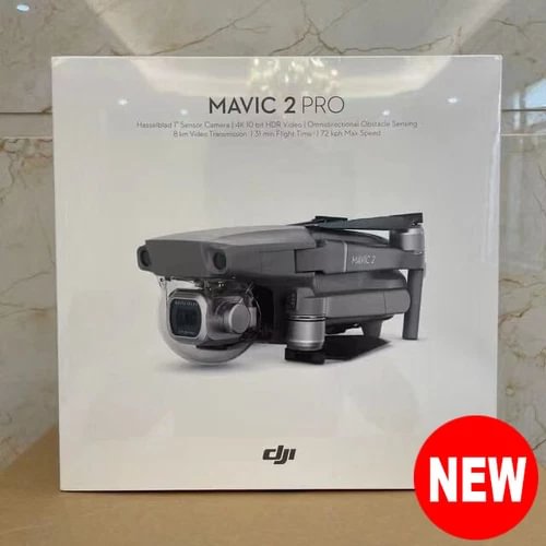DJI Mavic 2 Pro drone, dark gray, shown in retail box packaging