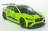 Green Jaguar I-Pace e-Trophy LHD diecast model car with pull-back