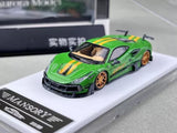 Aurora 1:64 Green F8xx Tributo Mansory Sports Diecast Metal Car Gift Parts