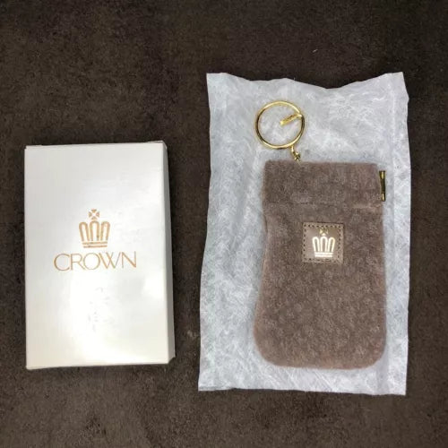 Crown keychain pouch with crown logo patch, plus Crown branded box