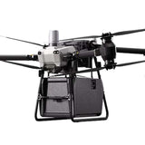 Quadcopter drone with front cargo crate and 4 propellers