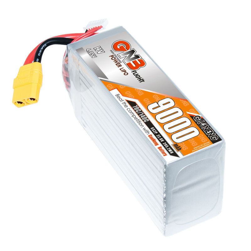GNB GAONENG LiHV 9000mAh 6S 22.8V 70C 140C XT90 RC LiPo Battery for RC Car Drone RC Boat Soft Pack Drone