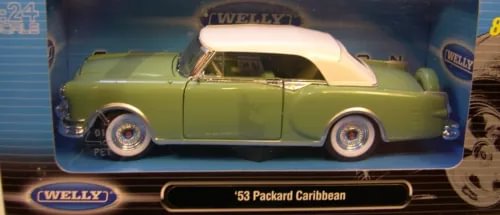 Green die-cast convertible car model with white roof, front three-quarter view