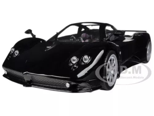 PAGANI ZONDA F 1/18 diecast sports car model, black front three-quarter view