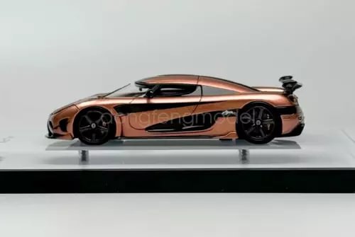 1:64 scale sports diecast car model, bronze with black wheels and window details