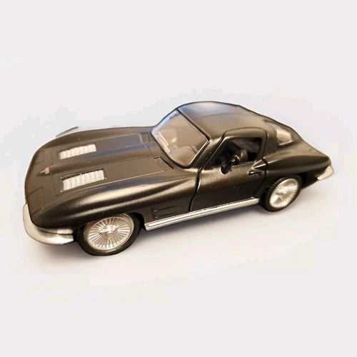 1963 Chevrolet Corvette Stingray pull-back diecast car toy, dark metallic