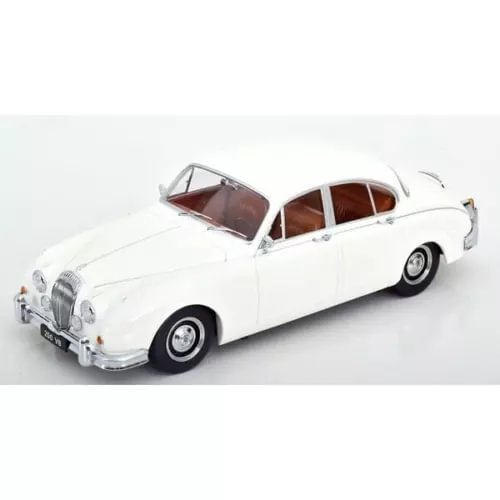 White diecast mini model car, front-left view with open door