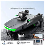 Grey quadcopter drone with front camera and remote controller with screen
