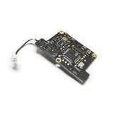 Gimbal control circuit board with connectors and ribbon cable, dark PCB