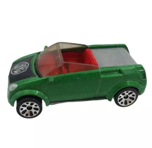 Green 1:56 diecast car with red interior and detailed wheels