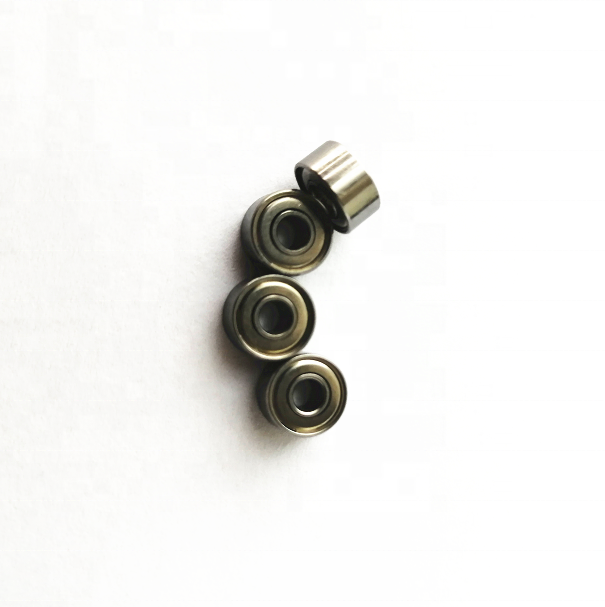 Miniature ball bearings with metal outer rings, three-pack