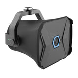 Digital voice broadcasting system loudspeaker with front camera lens and side control knob