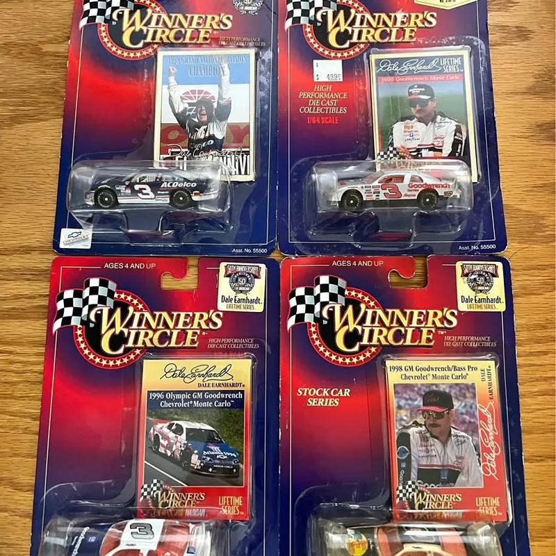 Collectible diecast car boxes (4 pack) with Dale Earnhardt, Winner's Circle branding