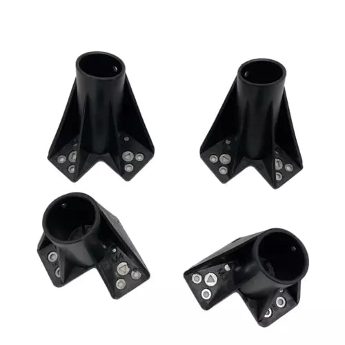4-piece black drone landing gear fixing brackets with screw hardware