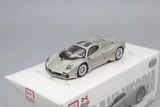 1/64 scale Pagani Utopia diecast car model, silver coupe with black wheels