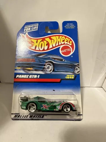 1:64 diecast race car with green-and-black body, red X and racing number 17