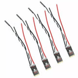 Drone ESC circuit boards with red and black wires, four-pack