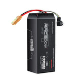 Black drone battery pack, solid-state, 22000mAh, 12S, with multi-wire connector