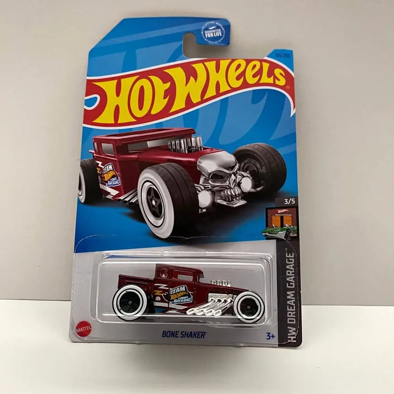 Dark red Hot Wheels Bone Shaker die-cast toy car in blister package