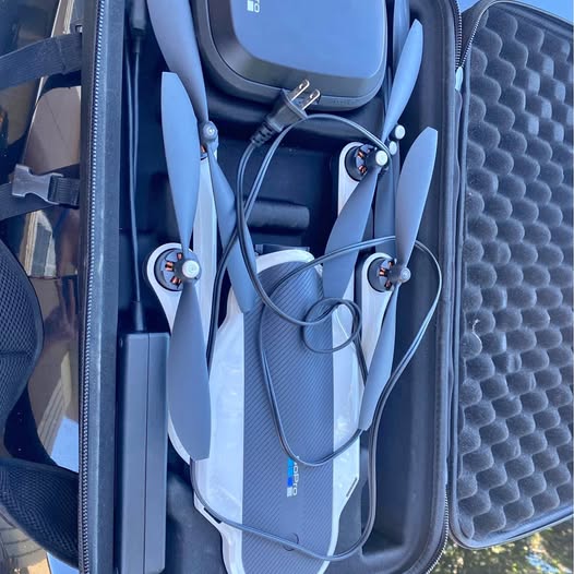 Drone hard case with foam insert and mounted cables