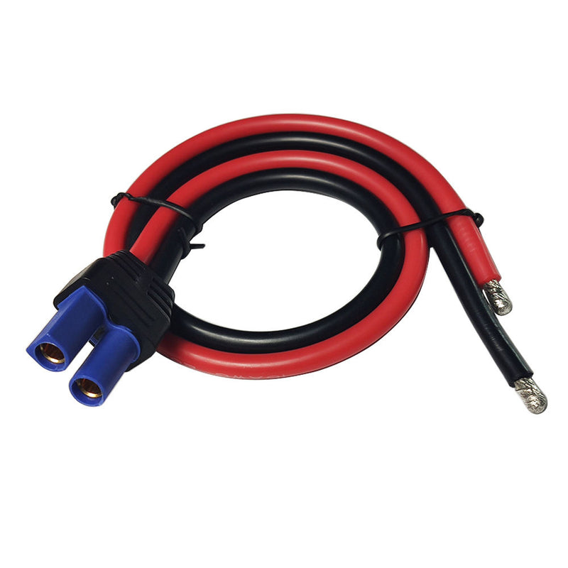 Silicone pigtail cable with female connectors, red/black wire and ring terminals