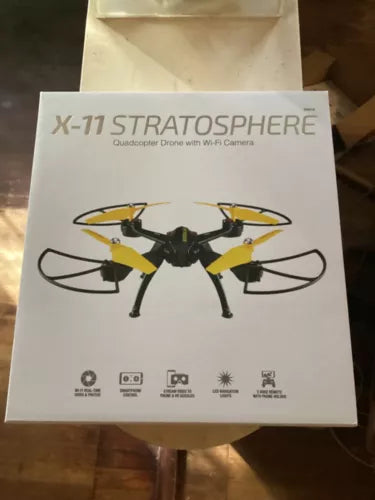 SKY RIDER X-11 Stratosphere Quadcopter Drone With Wifi Camera Black DRW311B New Drone