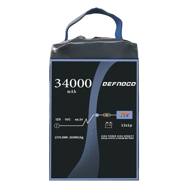 Defnoco High Density 34000mah 40000mah 34AH 40AH 6s 12s 46.2v Solid-State Battery for Cargo Drone/ VTOL/Heavy Lifting Drone Drone
