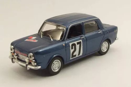 Dark blue diecast rally car model with front grille and number 27 decal