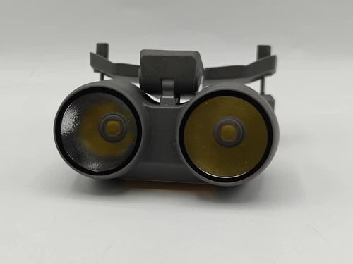 Drone spotlight module with two circular lenses