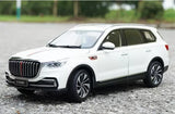 HongQi HS7 1/18 scale diecast SUV model car in white, front three-quarter view