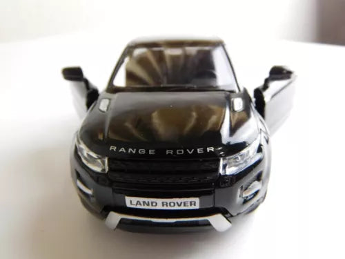 Black 1:36 diecast SUV model car with front grille and headlights