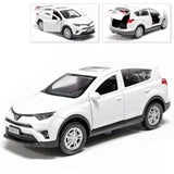 Toyota RAV4 Metal Model Diecast Car Scale, Collectible Toy Cars, White, 1/36 Toy