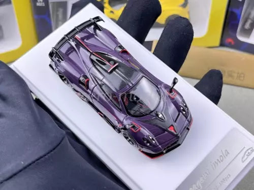 1:64 scale purple sports model diecast car in display box