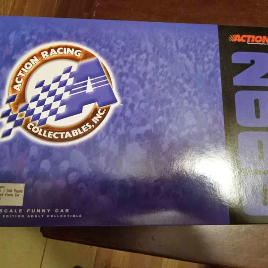 1/24 scale diecast funny car collectible box with Action Racing logo
