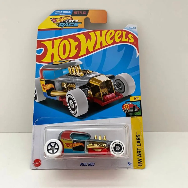 Hot Wheels Mod Rod 1/10 diecast car in blister packaging, custom wheels and engine detail