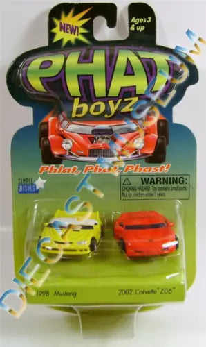 Diecast car toy set in blister pack with yellow and red cars, ages 3+