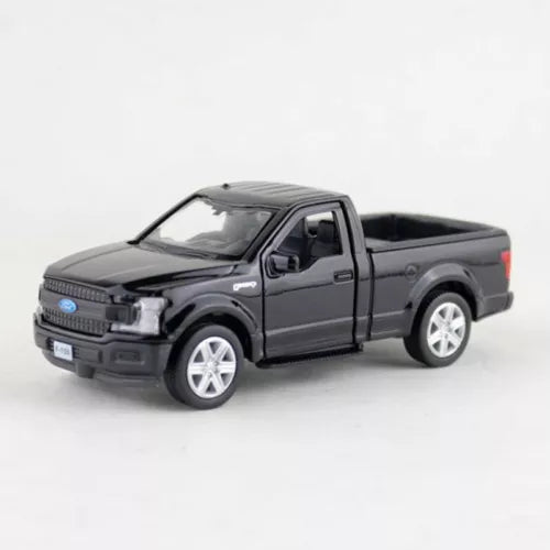 Black pickup truck diecast model car, 1/36 scale, front-left view