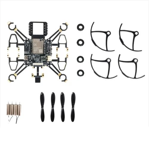 ESP32 quadcopter flight control kit with propellers and prop guards