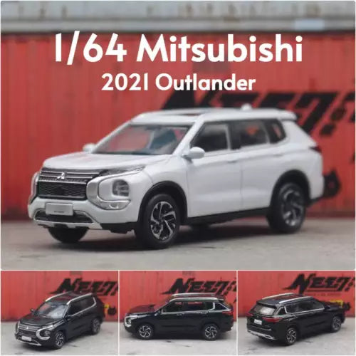 Mitsubishi Outlander 1:64 diecast SUV model car, white, front three-quarter view