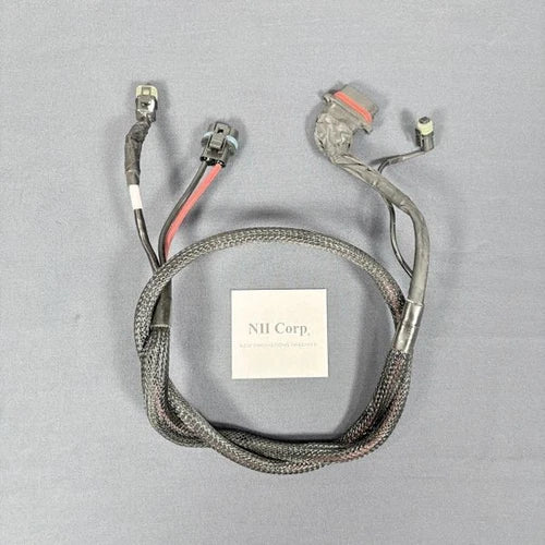 Drone ESC composite cable with braided gray wiring and multiple connectors