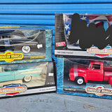 1/18 diecast pickup truck in retail box, American Muscle styling, red and teal