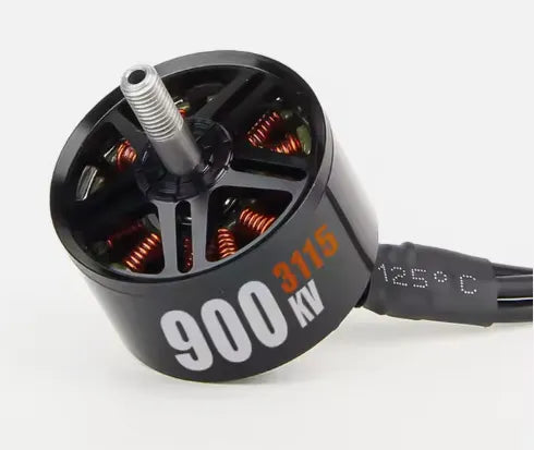Black drone FPV brushless motor with copper windings and 900KV marking