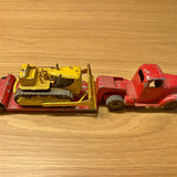 Vintage Tootsietoy diecast Truck with trailer bulldozer and scraper Mt Laurel NJ