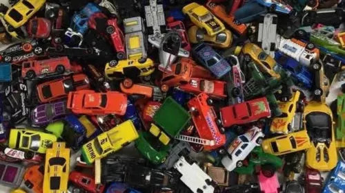 Assorted diecast toy cars and trucks grab bag, mixed colors and styles